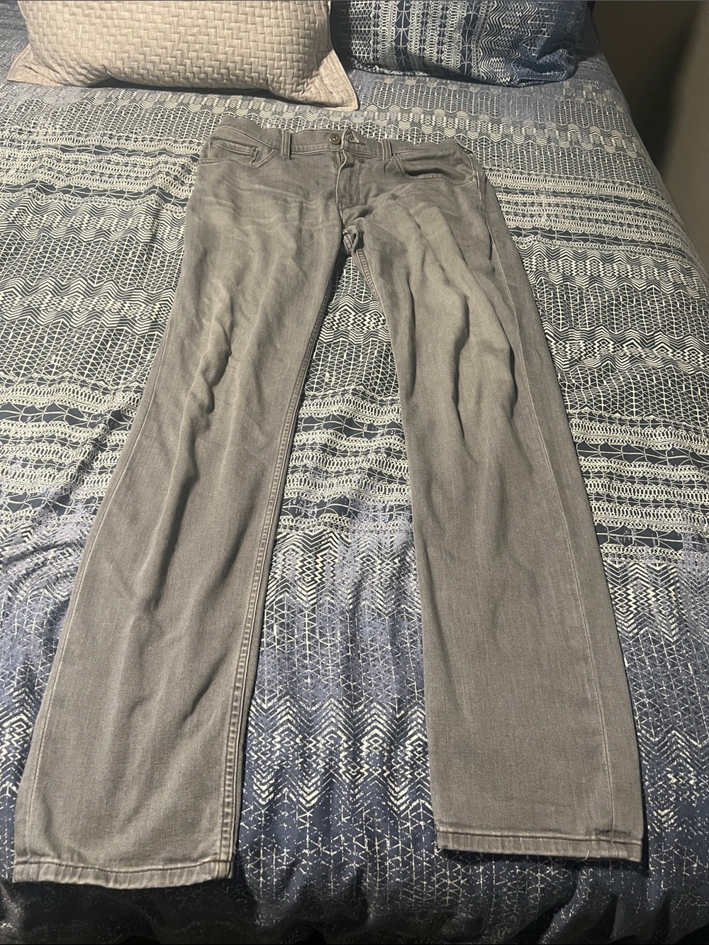 PAIGE Straight-Leg Jeans in Light Gray Wash